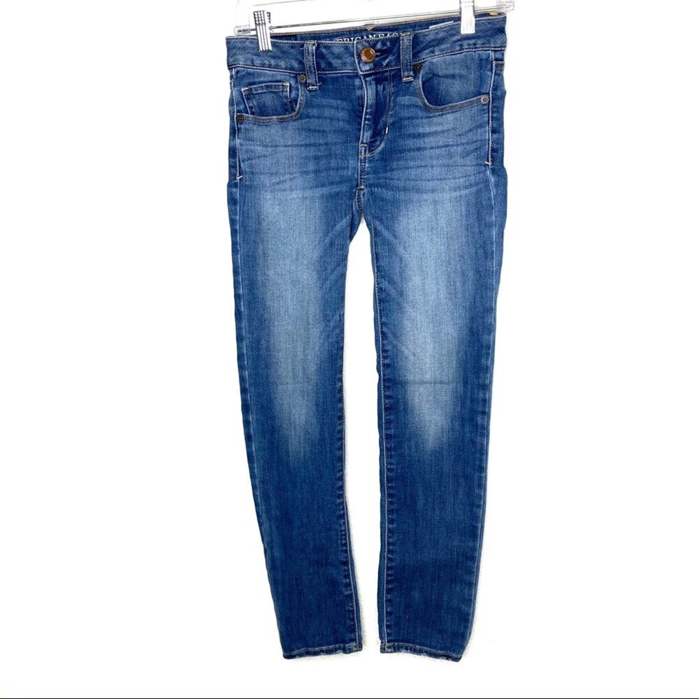 American Eagle Skinny Dark Wash Jeans 2 SHORT
